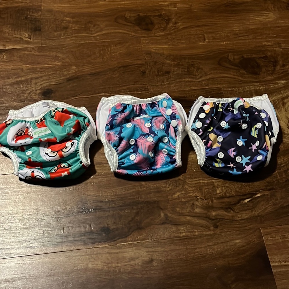 3 reusable swim diapers never used